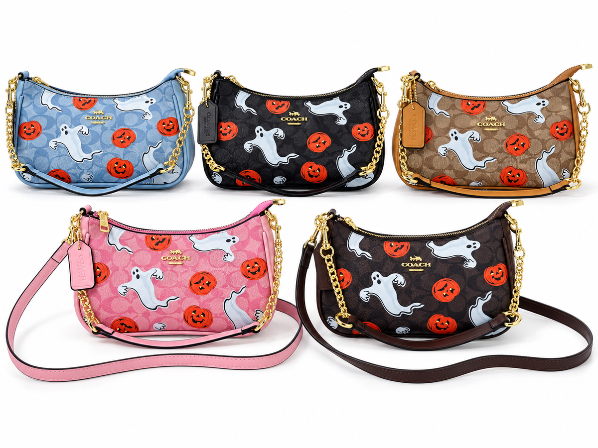 Halloween-themed Coach-style shoulder bags