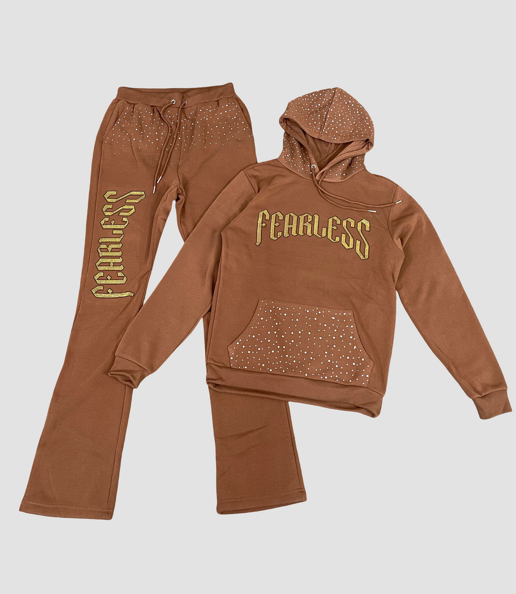 Fearless Rhinestone  Hoodie Set